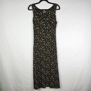 Vintage 90s Y2K Ditzy Floral Print Maxi/Midi Dress Size 10 Cottage Boho Peasant